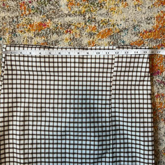Have Brown Blue and Black Plaid Pencil Skirt Size Large - Picture 8 of 9